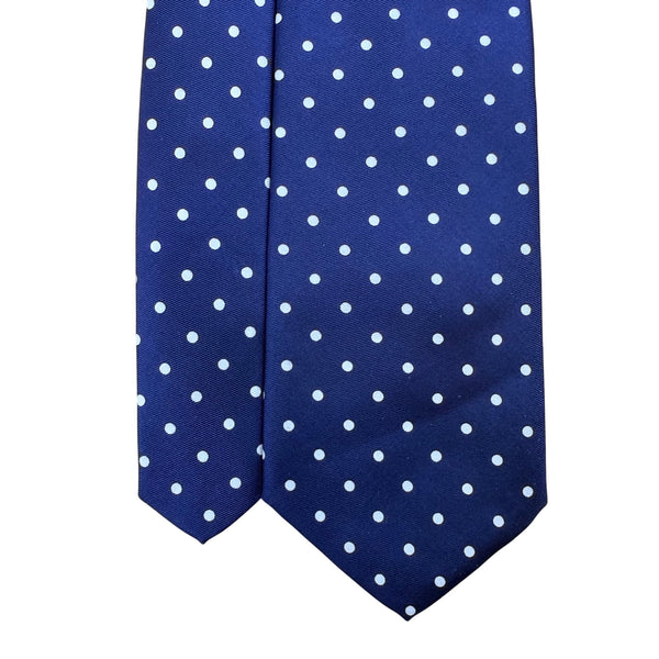Vintage Brooks Brothers Mens Navy & White Polka Dot All Silk Necktie 57" Length