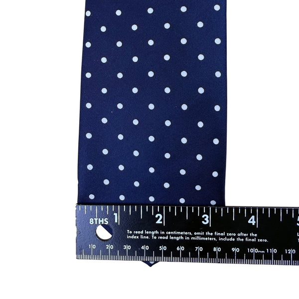Vintage Brooks Brothers Mens Navy & White Polka Dot All Silk Necktie 57" Length