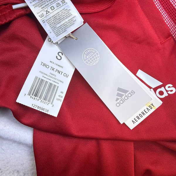 Adidas Mens Red Polyester Tapered Athletic Pants Aeroready Slim Fit Size S - New