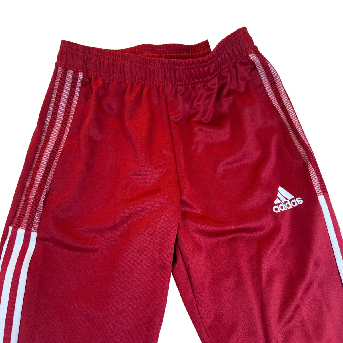Adidas Mens Red Polyester Tapered Athletic Pants Aeroready Slim Fit Size S - New