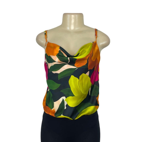 Gilli Women's Multicolor Tropical Print Sleeveless Bodysuit Sz S - New