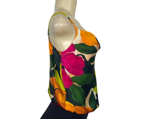 Gilli Women's Multicolor Tropical Print Sleeveless Bodysuit Sz S - New