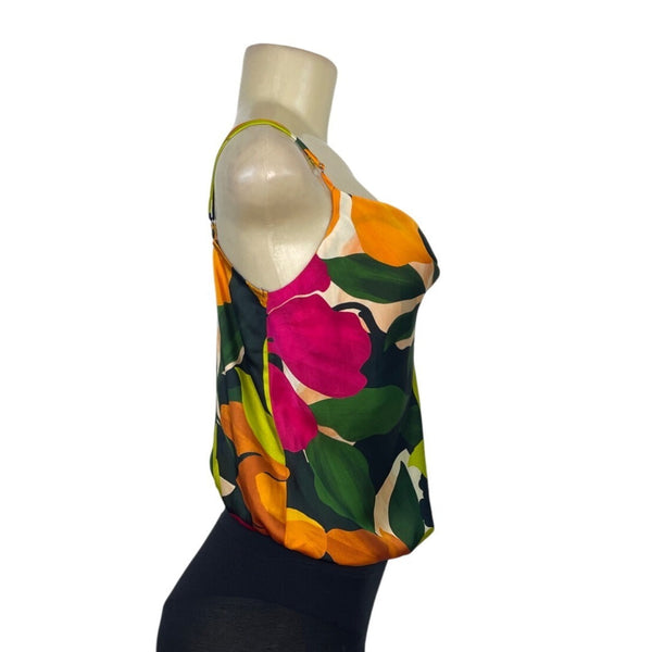 Gilli Women's Multicolor Tropical Print Sleeveless Bodysuit Sz S - New