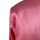 Morgan Taylor Luxurious Pink Satin Floral Embroidered Pajama Set Sz L - New