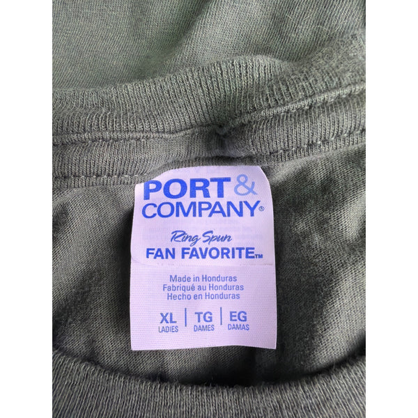 Port & Company Womens Green Cotton Graphic T-Shirt Best Of 1977 Cassette XL