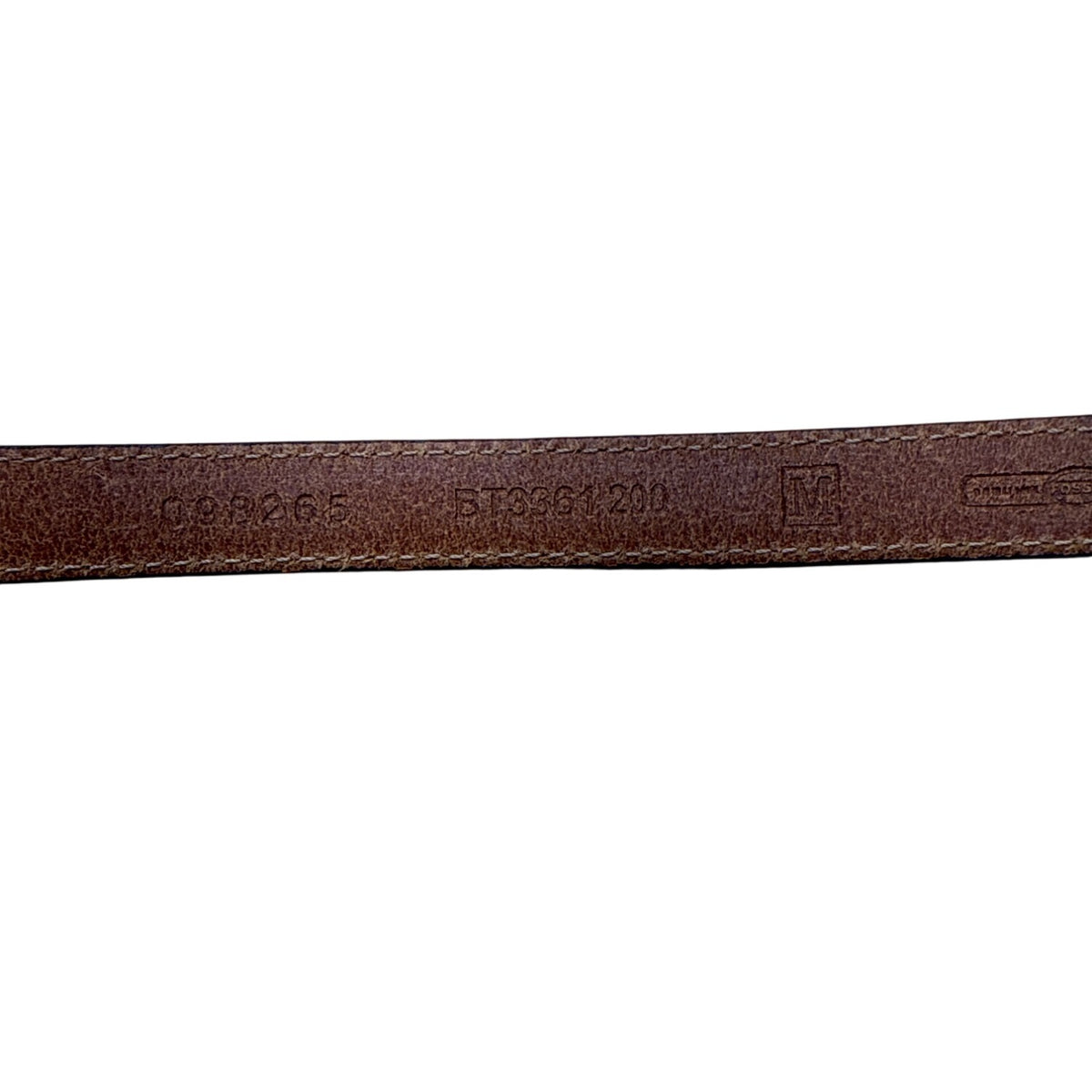 Fossil Womens Brown Genuine Leather Belt With Buckle Gold Accents Size M