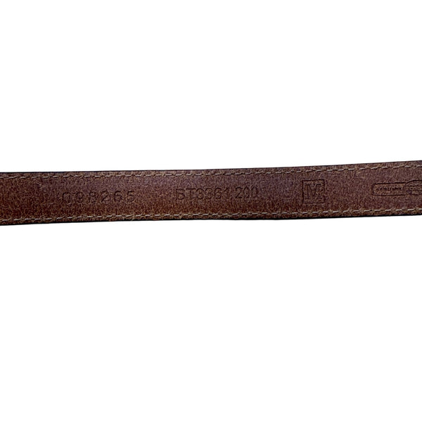 Fossil Womens Brown Genuine Leather Belt With Buckle Gold Accents Size M