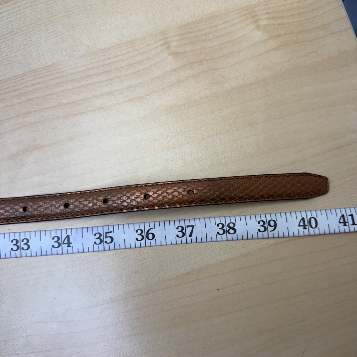 Fossil Womens Brown Genuine Leather Belt With Buckle Gold Accents Size M