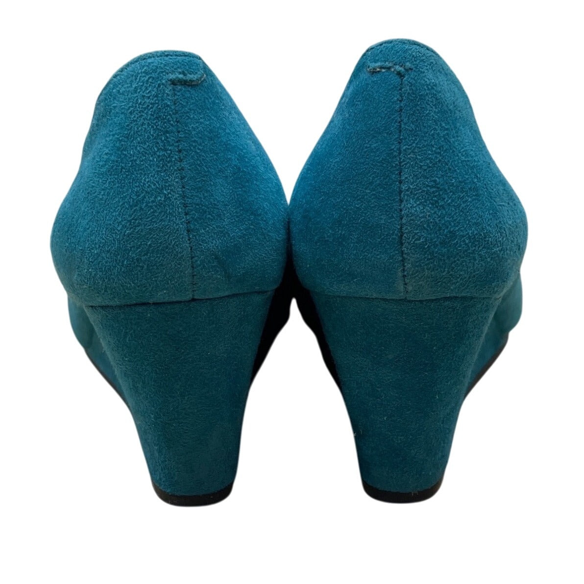 Nine West Women's Teal Suede Leather Closed-Toe Wedge Nwispy Heels Shoes Sz 7.5M