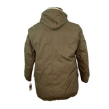 London Fog Olive Green Nordic Faux Fur Button Details Hooded Winter Coat Sz M - New