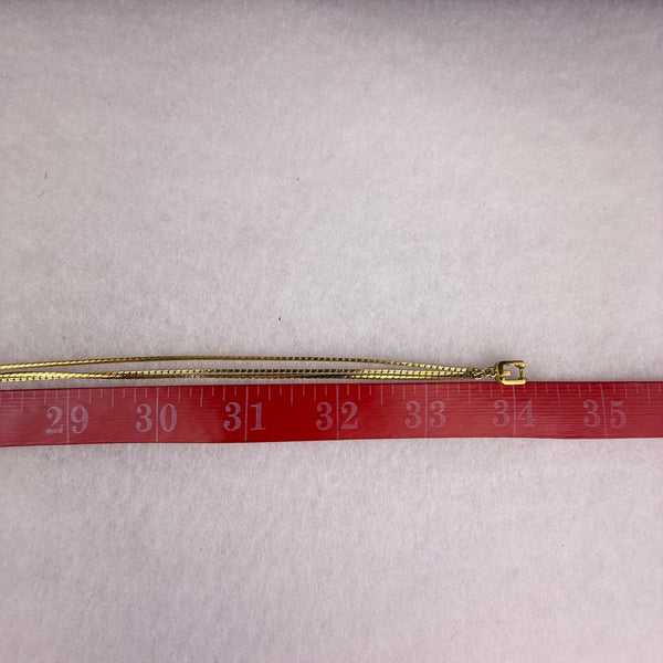 Givenchy Gold Tone Red Enamel Crystal Pendant Necklace 1982 Art Deco Vintage