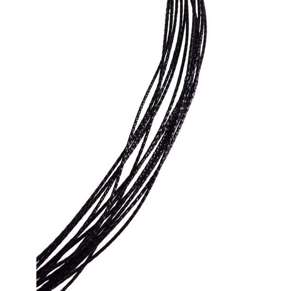 Black Multi-Strand Nylon Cord Necklace With Silver-Tone Lobster Clasp Closure 18 Inch