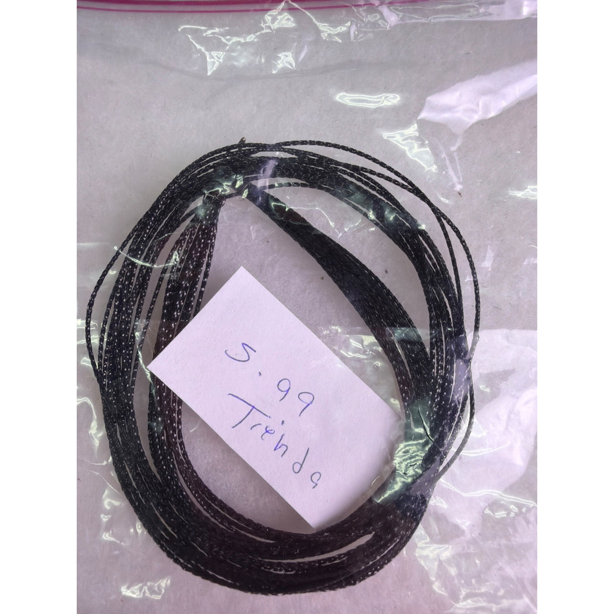 Black Multi-Strand Nylon Cord Necklace With Silver-Tone Lobster Clasp Closure 18 Inch