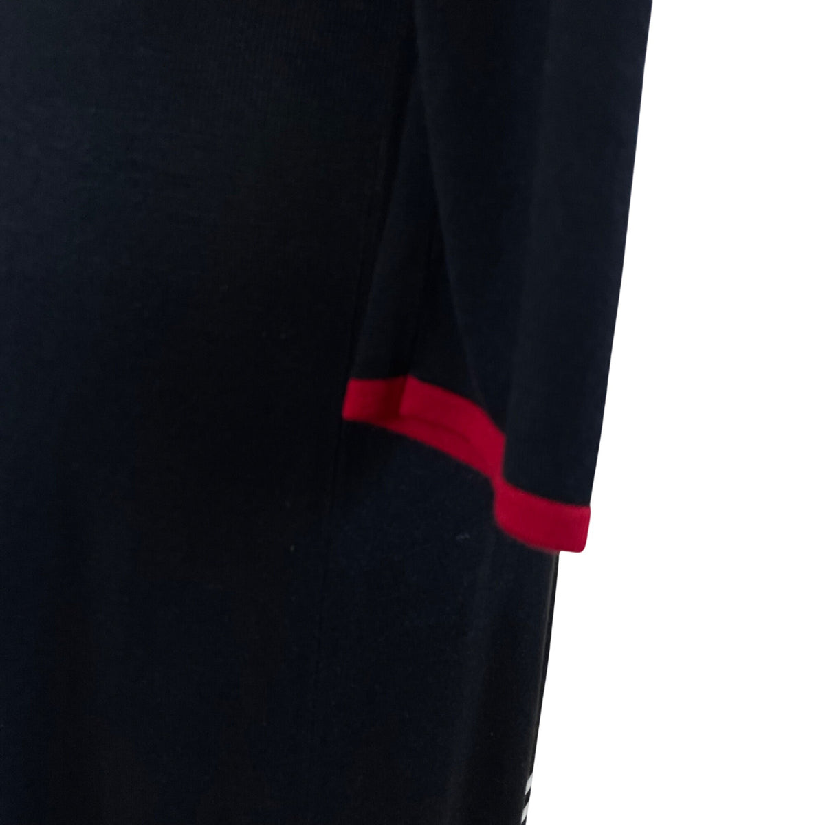 JH Women's Black Striped Hem A Line Dress 3/4 Sleeve Size XL