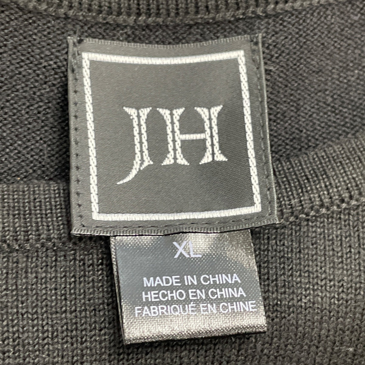 JH Women's Black Striped Hem A Line Dress 3/4 Sleeve Size XL