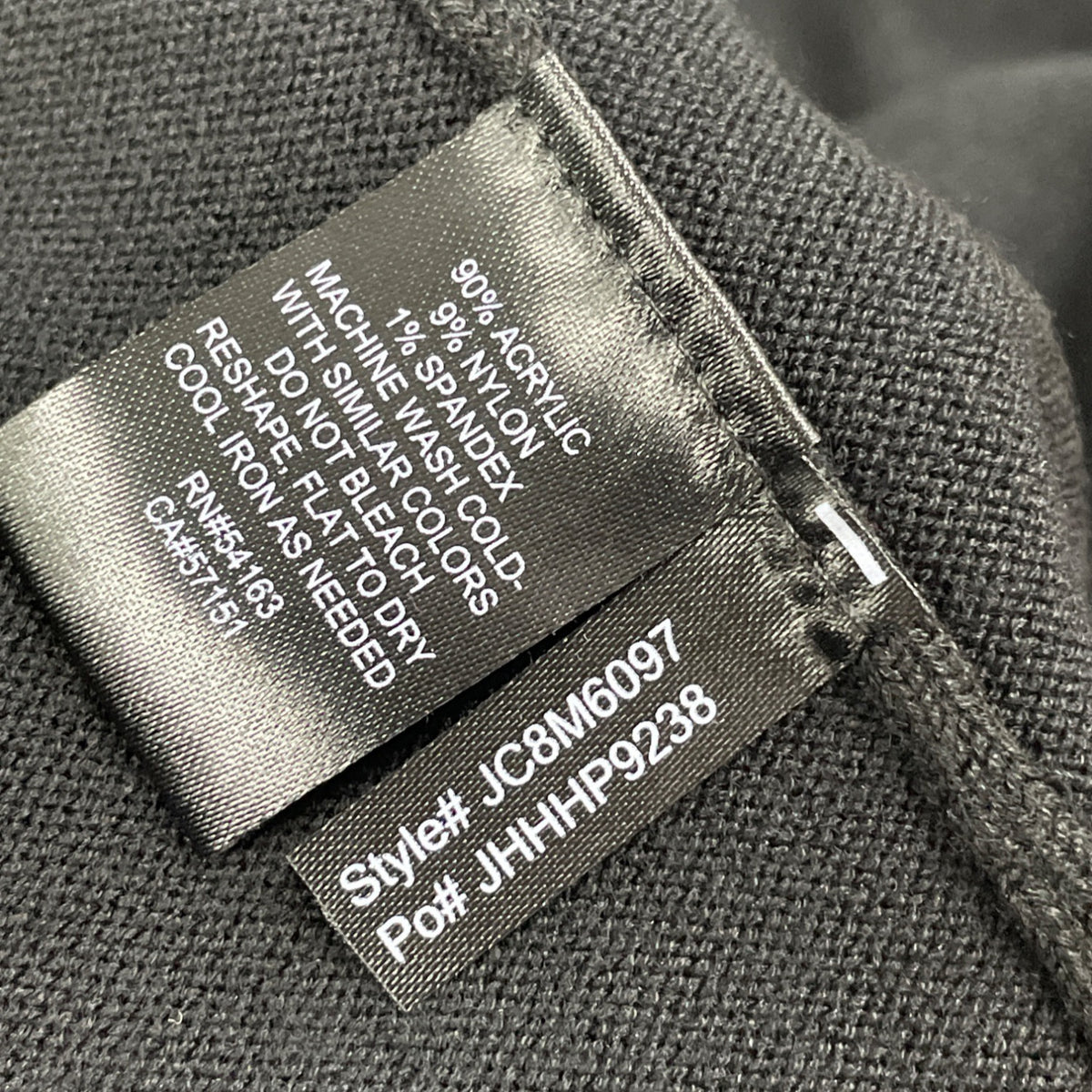 JH Women's Black Striped Hem A Line Dress 3/4 Sleeve Size XL