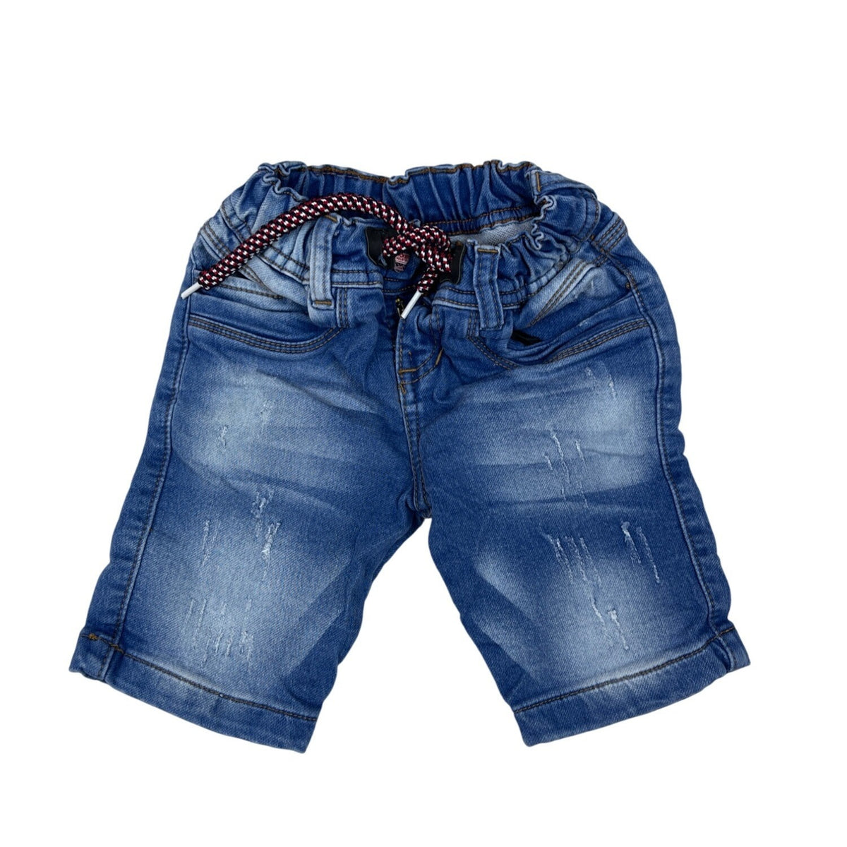 Woker Toddler Boys Denim Company Elastic Waist Distressed Blue Jean Shorts Sz 4