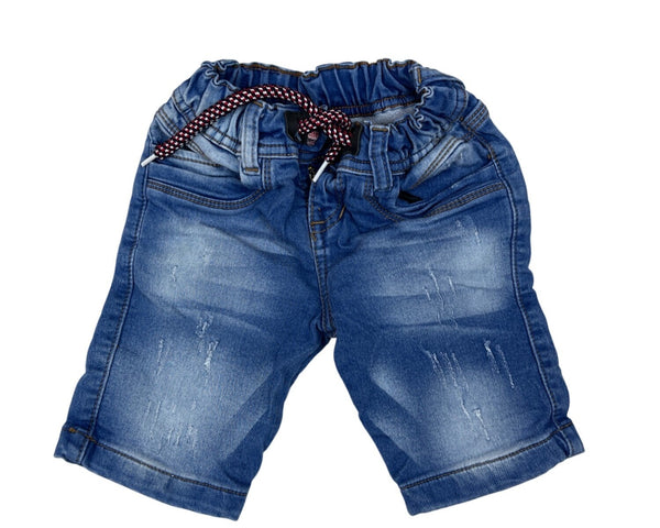Woker Toddler Boys Denim Company Elastic Waist Distressed Blue Jean Shorts Sz 4