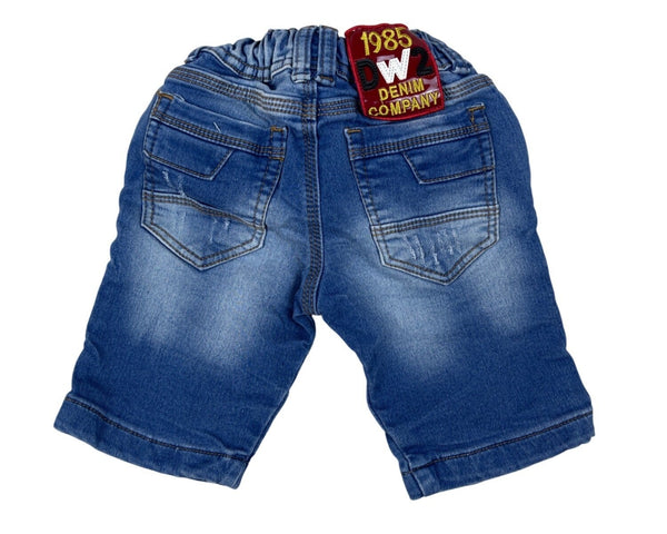 Woker Toddler Boys Denim Company Elastic Waist Distressed Blue Jean Shorts Sz 4