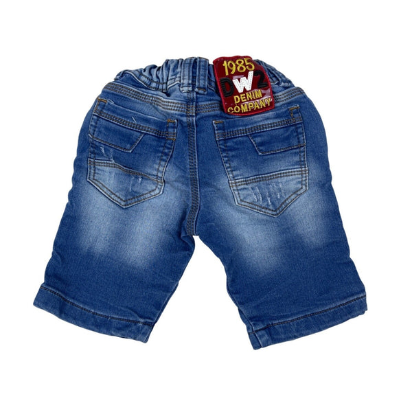 Woker Toddler Boys Denim Company Elastic Waist Distressed Blue Jean Shorts Sz 4