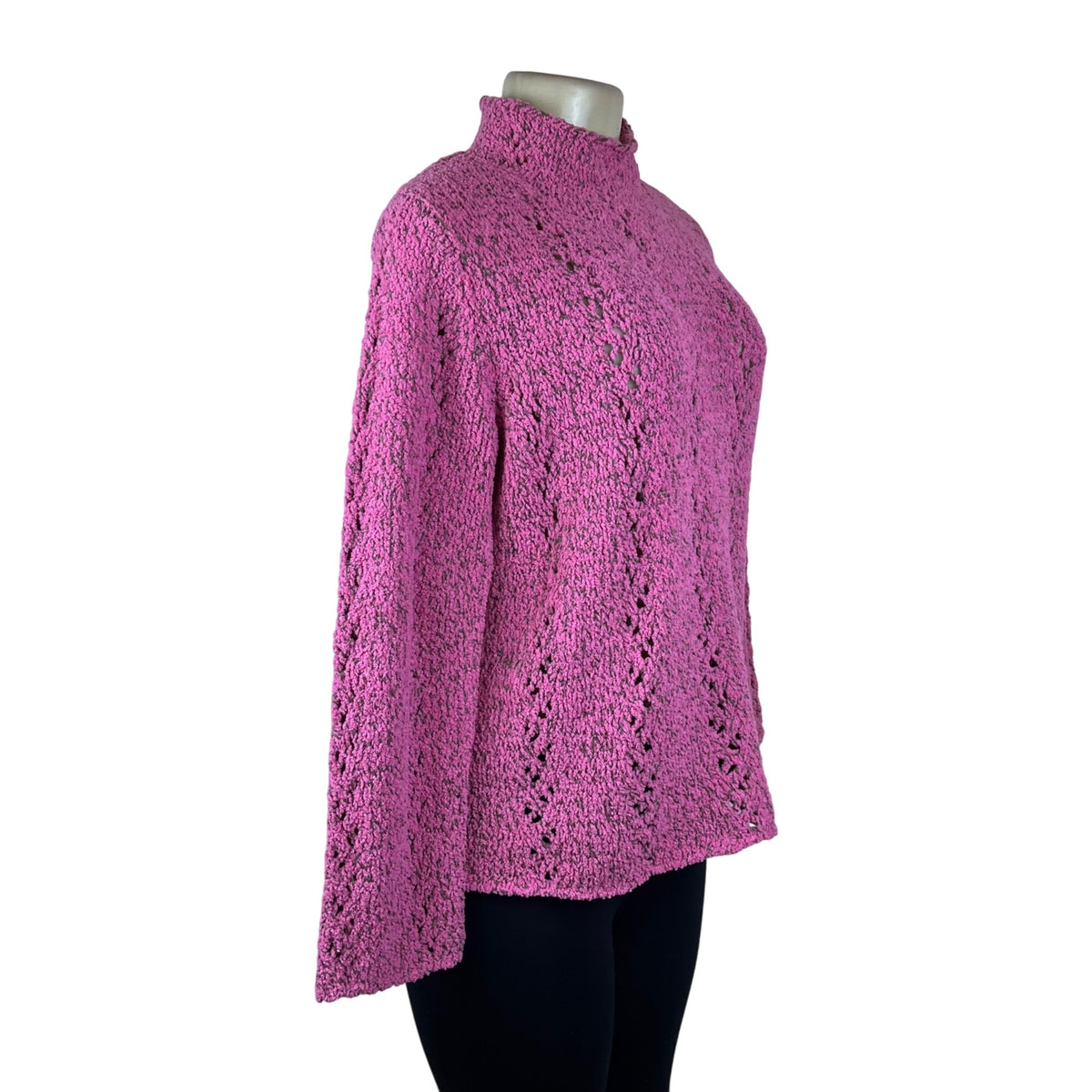 Sigrid Olsen Women’s Pink Textured Knit Pullover Sweater Size M - New