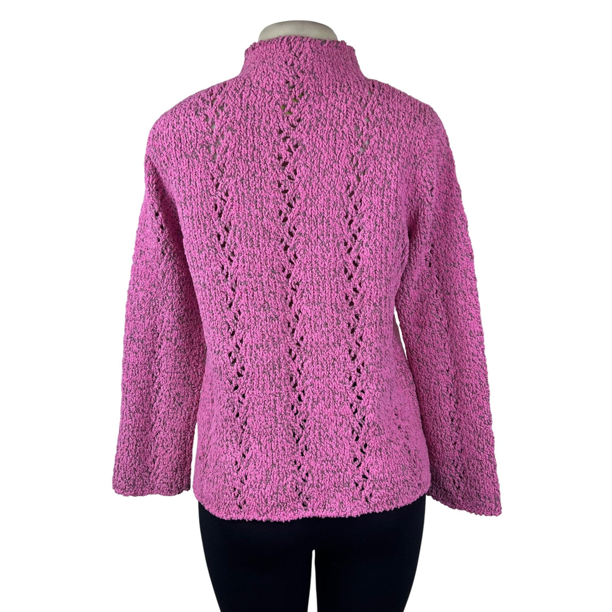Sigrid Olsen Women’s Pink Textured Knit Pullover Sweater Size M - New