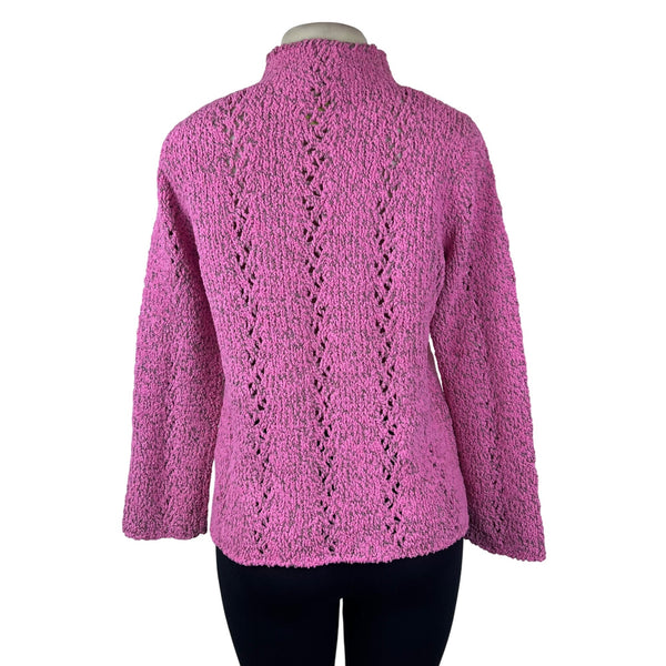 Sigrid Olsen Women’s Pink Textured Knit Pullover Sweater Size M - New
