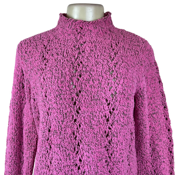 Sigrid Olsen Women’s Pink Textured Knit Pullover Sweater Size M - New