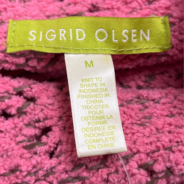 Sigrid Olsen Women’s Pink Textured Knit Pullover Sweater Size M - New