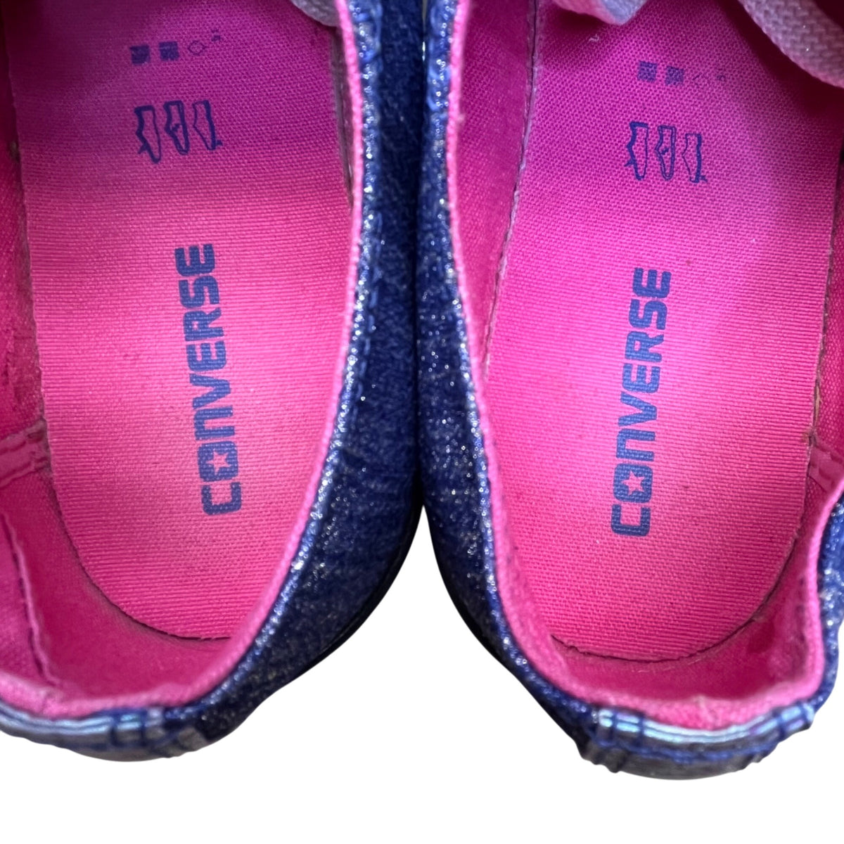 Converse All Star Girl’s Purple Sparkle Low Top Lace Up Oxford Sneakers Size 4