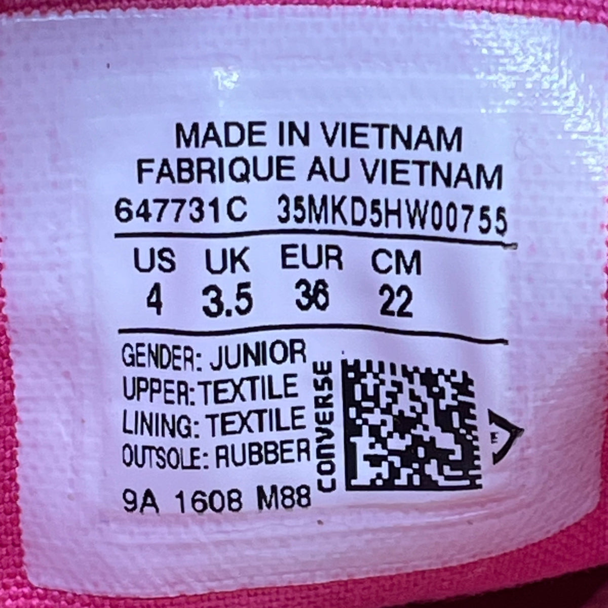 Converse All Star Girl’s Purple Sparkle Low Top Lace Up Oxford Sneakers Size 4