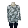 J. Jill Women's Linen Blend Palm Leaf Print Long Sleeve Sweater Sz S - NWT