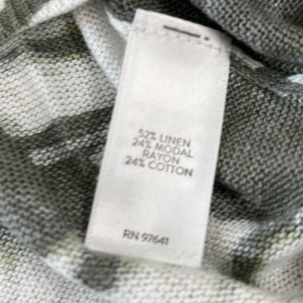 J. Jill Women's Linen Blend Palm Leaf Print Long Sleeve Sweater Sz S - NWT