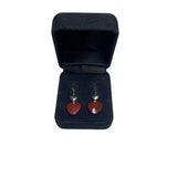 Sterling Silver Womens Red Heart Dangle Earrings Boxed Gift Jewelry