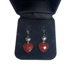 Sterling Silver Womens Red Heart Dangle Earrings Boxed Gift Jewelry