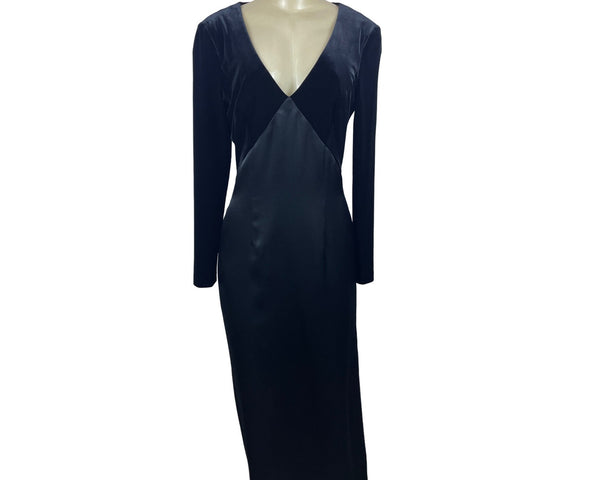 Andrea Polizzi for Rex Lester Women's Black Long Sheath Dress Sz 8 (EUR 40)