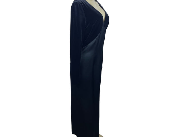 Andrea Polizzi for Rex Lester Women's Black Long Sheath Dress Sz 8 (EUR 40)