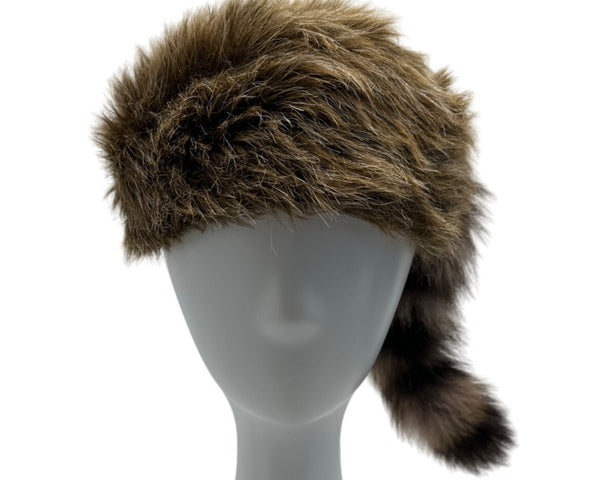 Vintage Unbranded Women's Brown Raccoon Fur Coontail Hat
