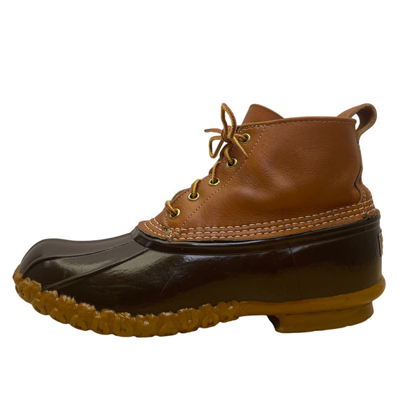 L.L. Bean Mens Brown Rubber Lace-Up Water Resistant Leather Duck Boots Size 8