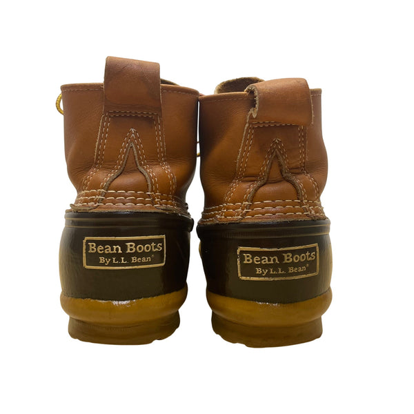 L.L. Bean Mens Brown Rubber Lace-Up Water Resistant Leather Duck Boots Size 8
