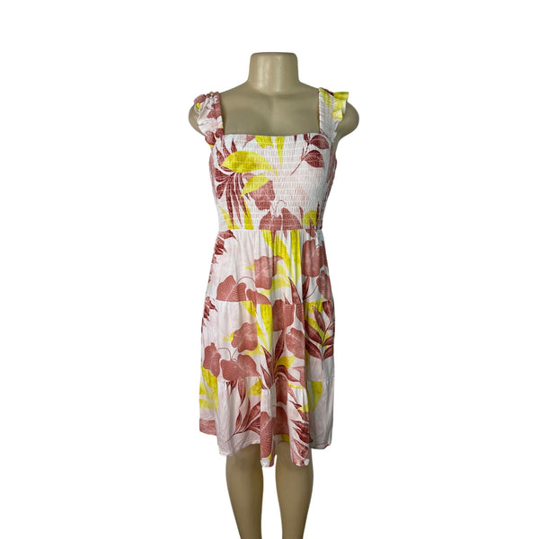 Floral Smocked Sleeveless Sundress With Ruffle Straps Soma Size S - New