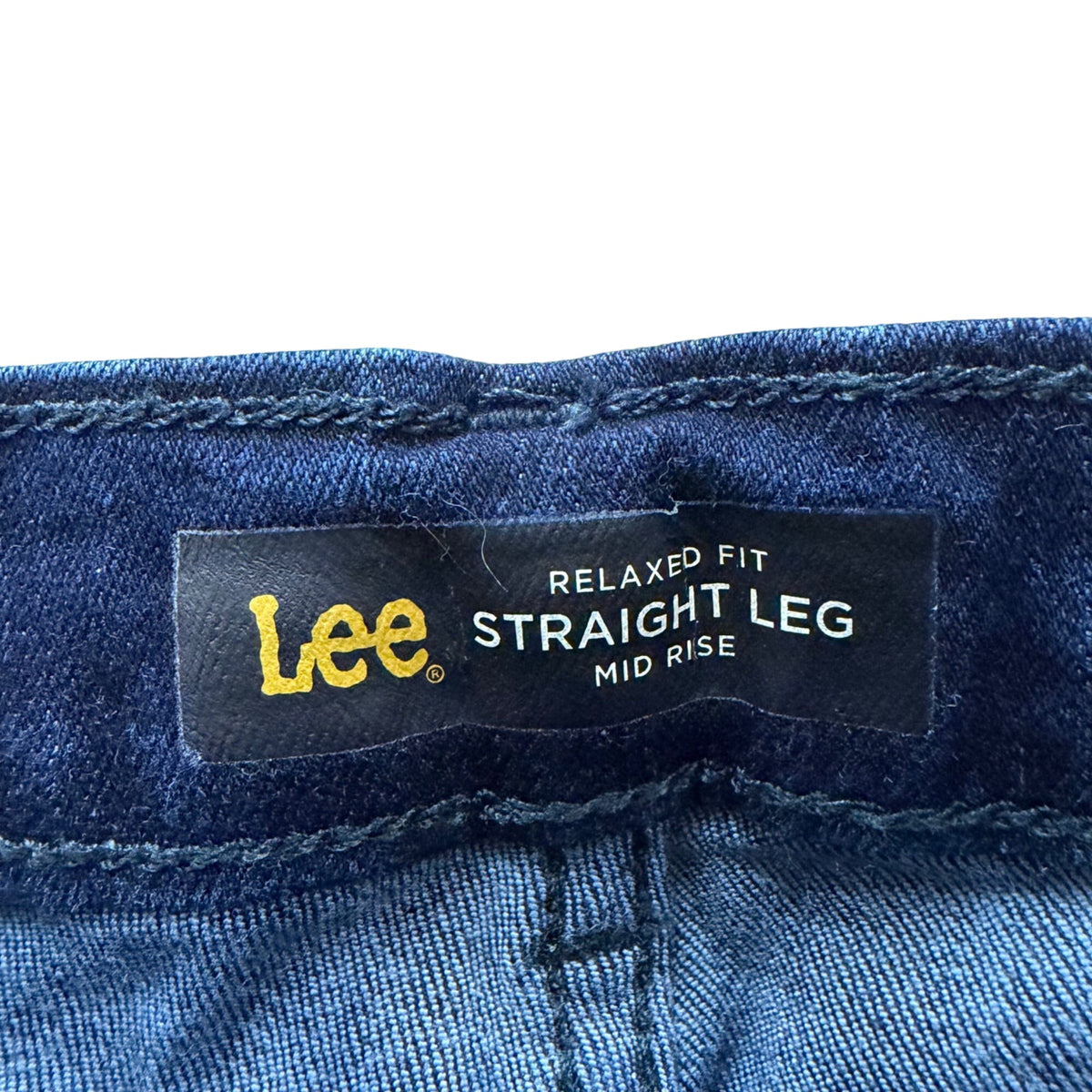 Lee Womens Blue Denim Jeans Relaxed Fit Mid Rise Straight Leg Style Size 18