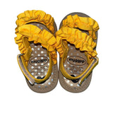 Myggpp Toddler’s Yellow Ruffle Straps Adhesive Closure Soft Sole Sandals Sz 6-12