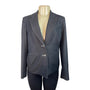 Kasper Womens Charcoal Gray Blazer Two-Button Closure Long Sleeves Sz 12 - New
