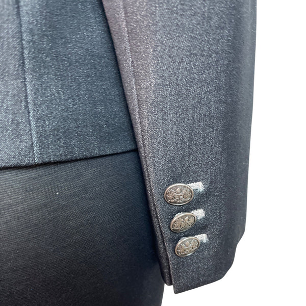 Kasper Womens Charcoal Gray Blazer Two-Button Closure Long Sleeves Sz 12 - New