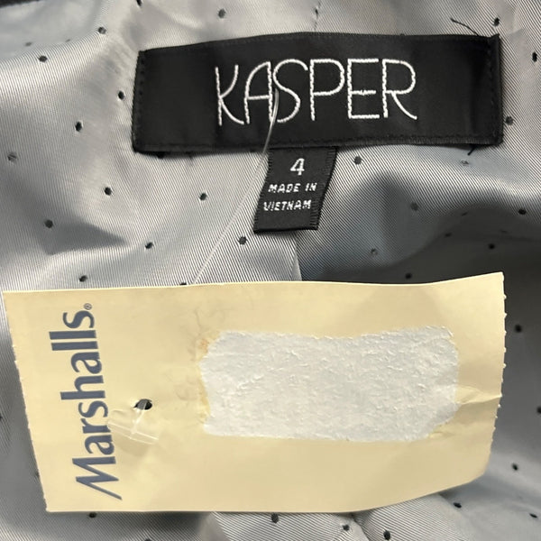 Kasper Womens Charcoal Gray Blazer Two-Button Closure Long Sleeves Sz 12 - New
