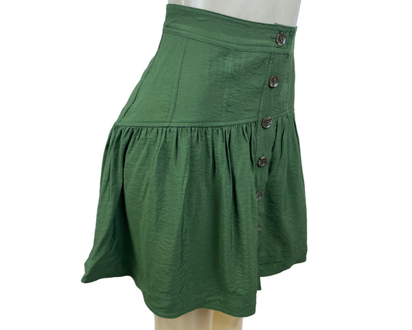 Banana Republic Women's Green Tortoise Buttoned A-Line Skirt With Sz S