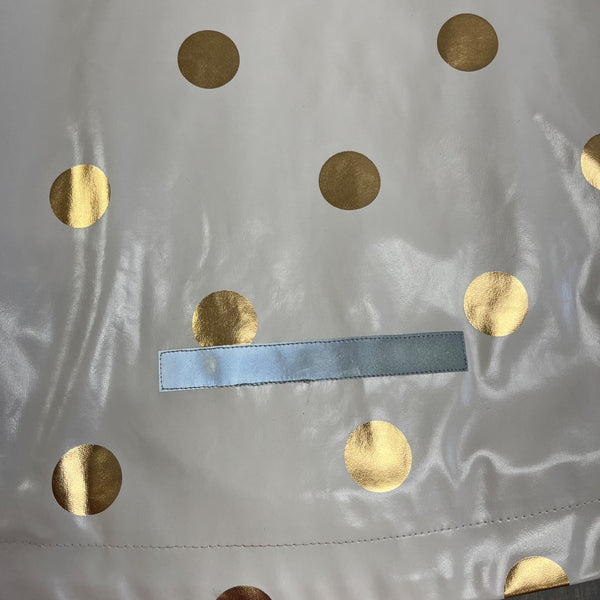 M&S Girls Pink Gold Polka Dot Raincoat Waterproof Jacket Size 7-8 yrs - New