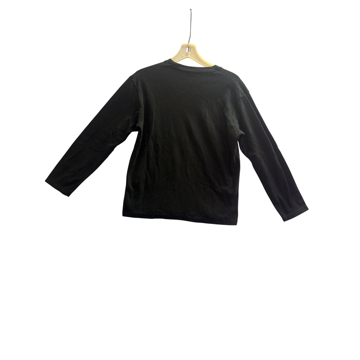 Uniqlo Mens Black Long-Sleeve Crewneck Cotton T-Shirt Size M