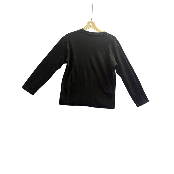 Uniqlo Mens Black Long-Sleeve Crewneck Cotton T-Shirt Size M